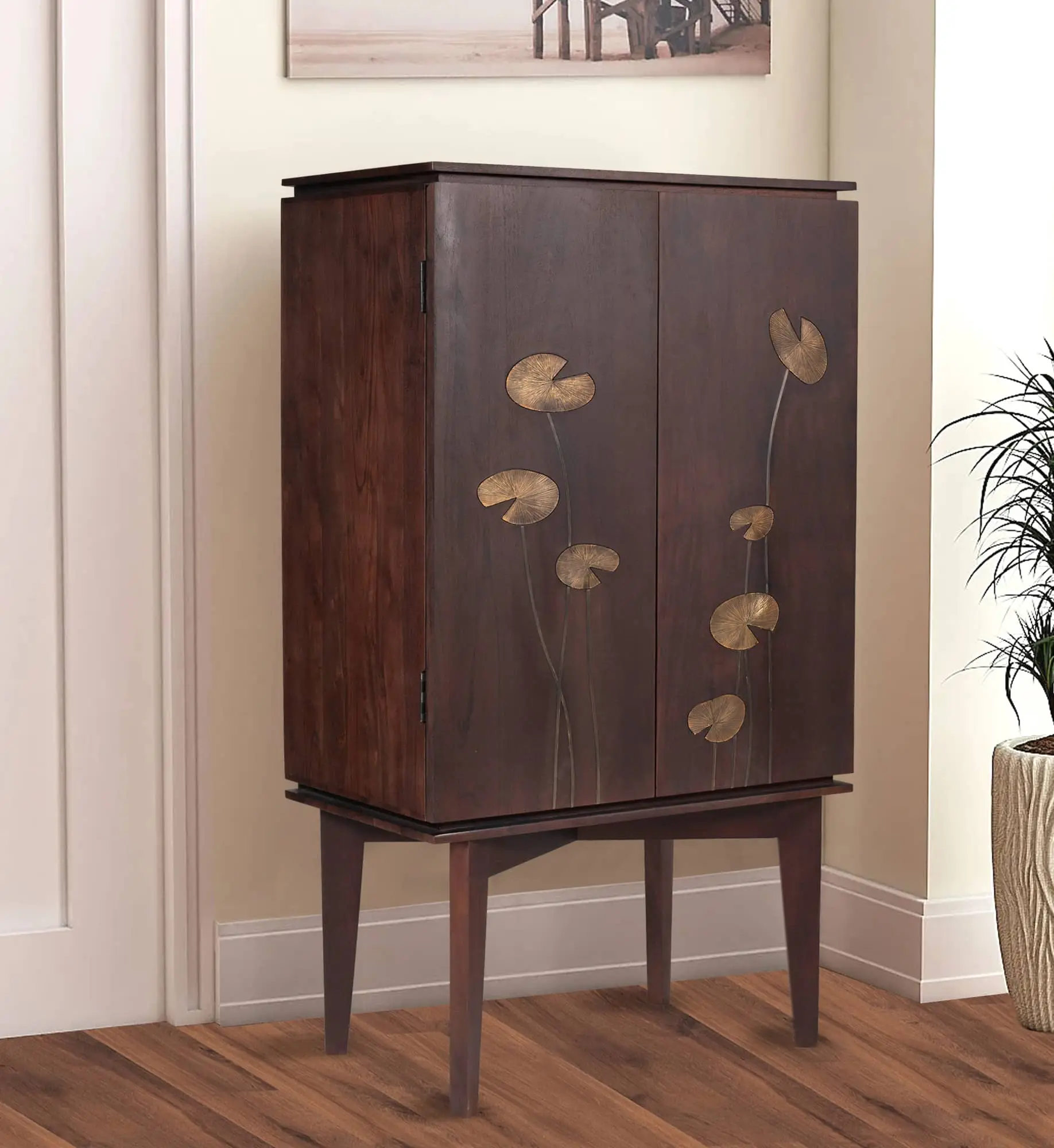 Leggy Lotus Leaf Drinks Cabinet